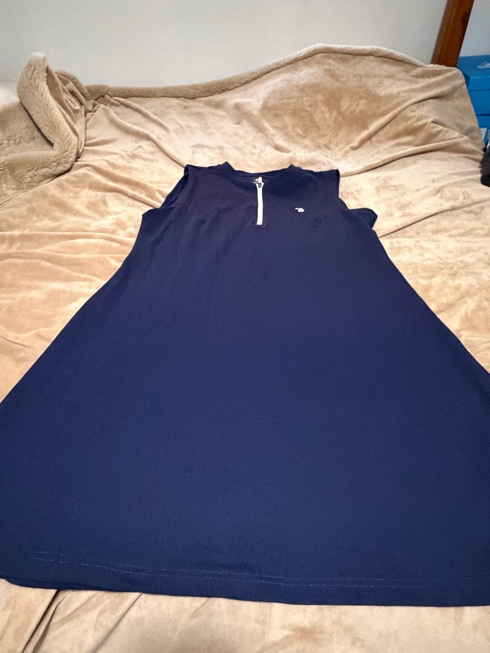 TBY Outdoor Sleeveless Navy Zip-Front A-Line Dress US Women’s Medium